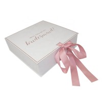 Custom Logo Cardboard Magnetic Close Gift Box with Ribbon