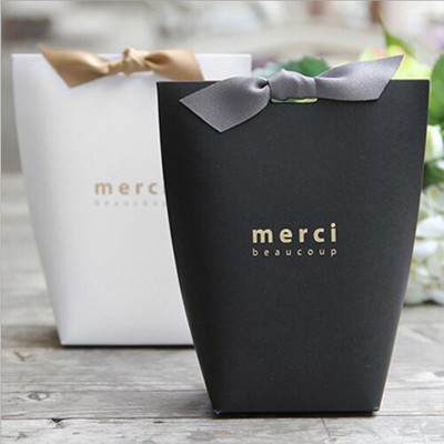 Wenhua Merci Small Paper Packaging Tie Box Favor Wedding Candy Gift box